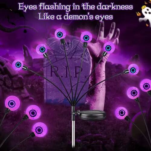 Solar Halloween Eyeball Garden Plug Lights Outdoor Waterproo