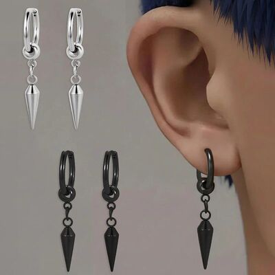 Sainless Seel Rive Drop Earrings for Men Women Vinage Simple