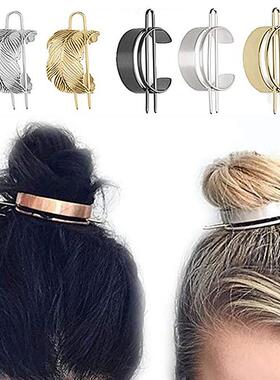 Hair Sticks Feather Bun Cuff Leaf HairPin Set Women Unique W