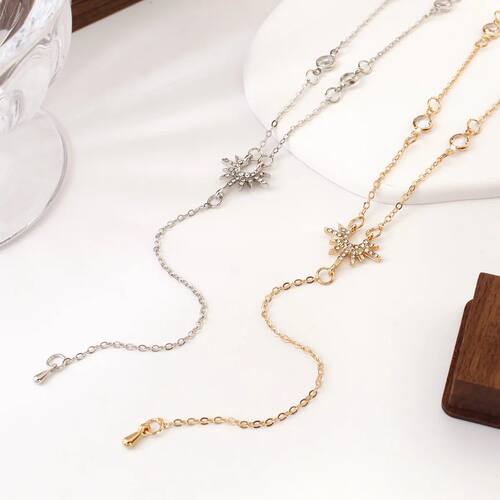 Women's Vintage Gold Color Long Chain Water Drop Necklaces S