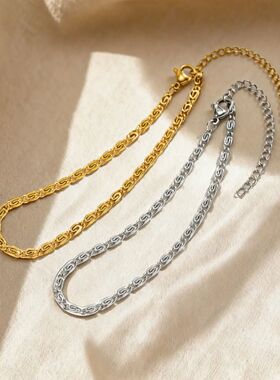 Women's Stainless Steel Paper Clip Chain Bracelet Thin Link