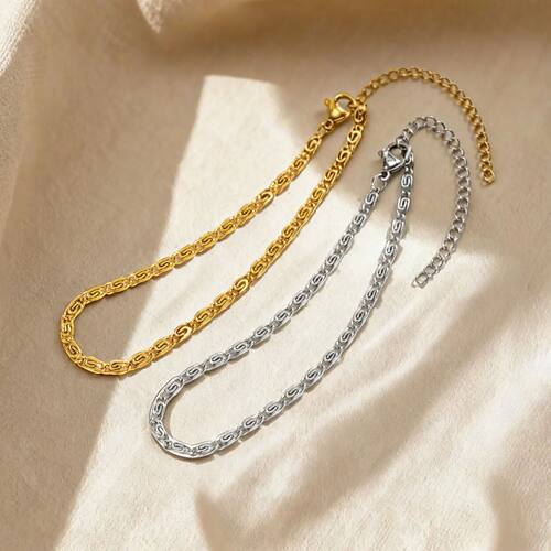 Women's Stainless Steel Paper Clip Chain Bracelet Thin Link