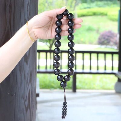 Ebony Men's one-Handed Rosary 20mm Ebony Hanging Ornament Un