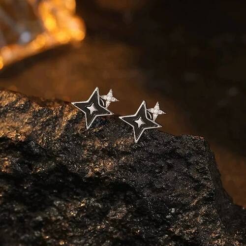 Star Screw Stud Earrings for Men Trendy Unique Creative Earr