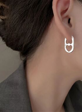 Sainless Seel Love Hear Hoop Earrings Women Meal Geomeric He