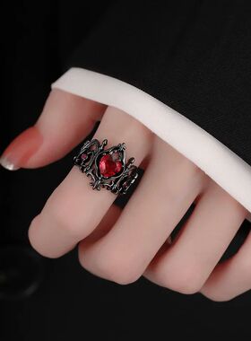 Gothic Cross Ring Heart-Shaped Ring Women's Special Fun Ligh