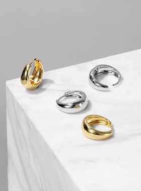 Simple emperamen geomeric C-shaped ear buckles women's cold