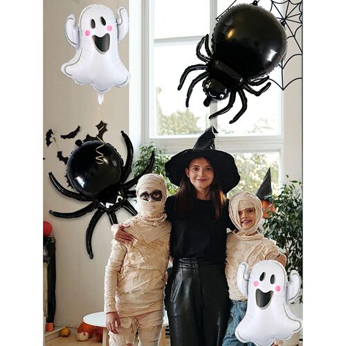 4-Piece Halloween Ghost Spider Decorative Balloon Set Ideal