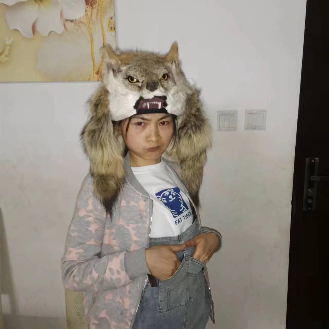 仿真狼头帽汉服走秀演出古装民族风cosplay拍摄道具装饰帽子帅气