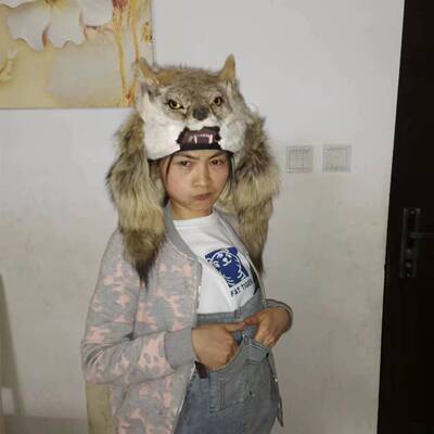 仿真狼头帽汉服走秀演出古装民族风cosplay拍摄道具装饰帽子帅气