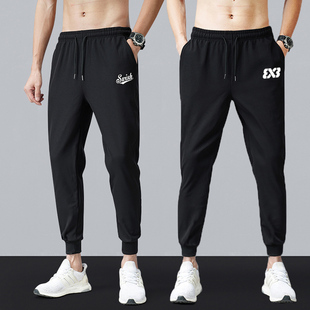 Swish美式3X3北卡蓝欧文春秋季篮球宽松大码休闲训练运动长裤子男