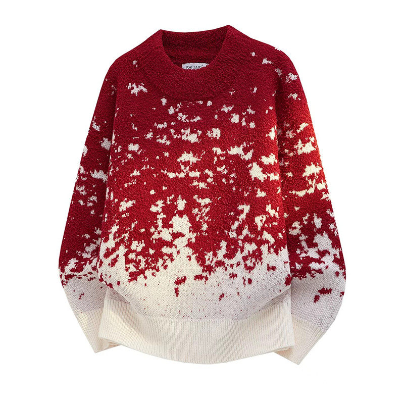 2026新款圣诞渐变大码毛衣情侣装