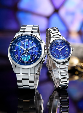 西铁城(CITIZEN)光动能电波舒博钛情侣表 BY1000-51L/EC1160-71L