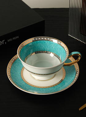 爱莉卡贝叶Erica Beyer  绿松石欧式轻奢骨瓷镀金下午茶咖啡杯