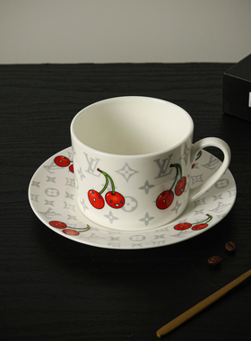 爱莉卡贝叶Erica Beyer   红樱桃欧式轻奢创意骨瓷咖啡杯
