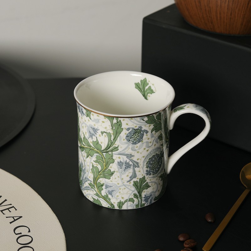 爱莉卡贝叶EricaBeyer 英式复古田园风镀金骨瓷马克杯 欧式咖啡杯