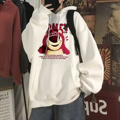 特别的情侣装卫衣秋冬款2023新款秋冬季不一样高级感草莓熊外套装