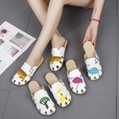 女外穿2023夏季 沙滩鞋 新款 时尚 平底凉拖学生包头半拖 百搭韩版 拖鞋