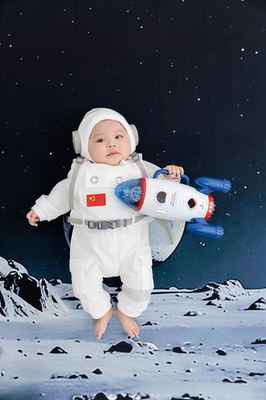 儿童摄影服装影楼拍照主题宇航员服装道具婴儿百天照相衣太空衣服