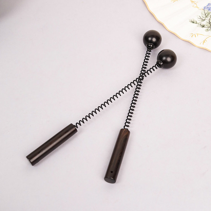 紫光檀弹簧按摩锤敲背家用多功能捶打经络按摩棒实木无漆厂家批发