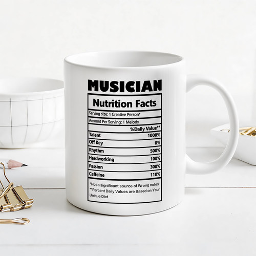 musician音乐家音乐生日杯子礼物创意营养标签咖啡马克杯子礼物