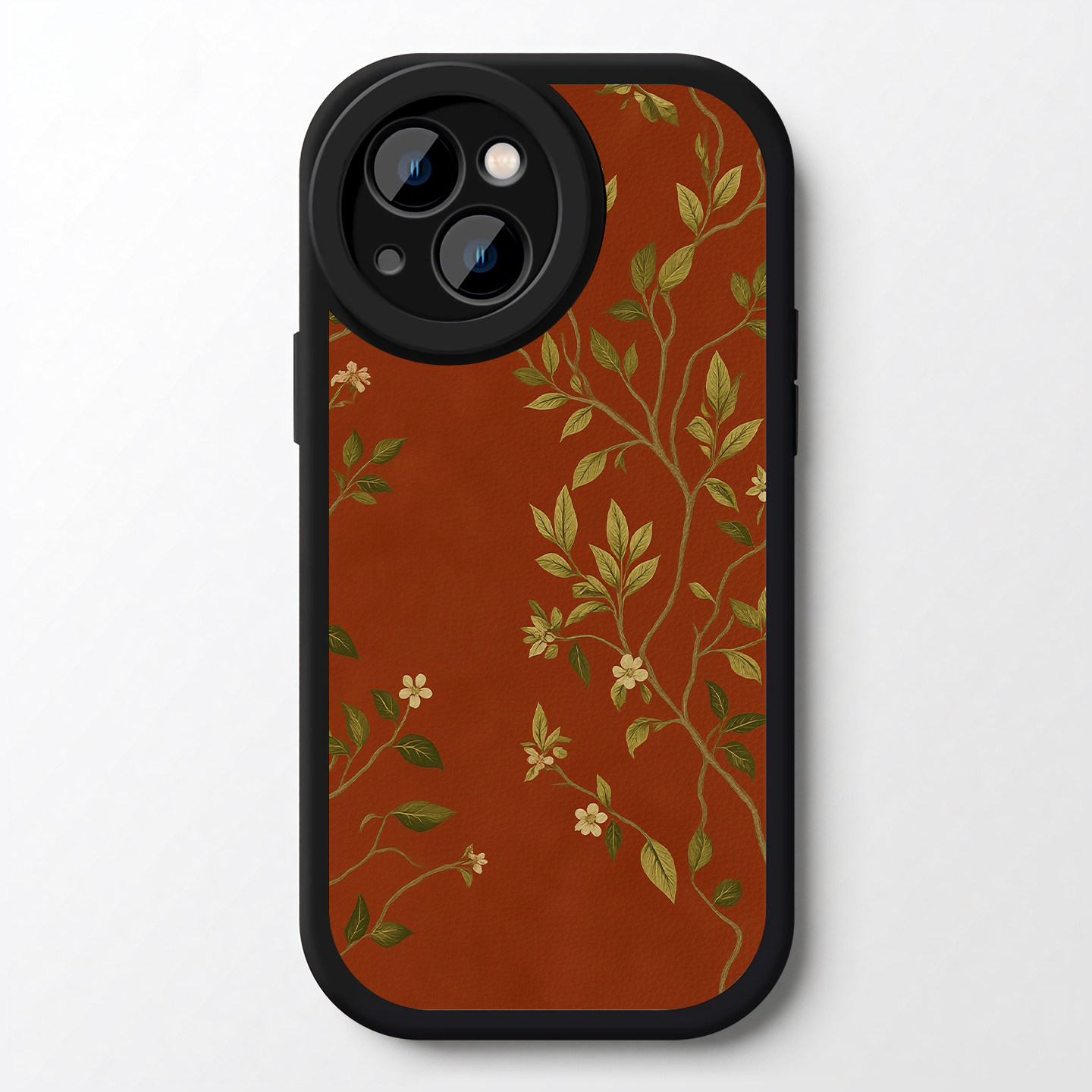 花藤中式国风复古红适用苹果17promax手机壳16小米15小羊皮华为nova14高级感mate70P80荣耀200oppo一加vivo