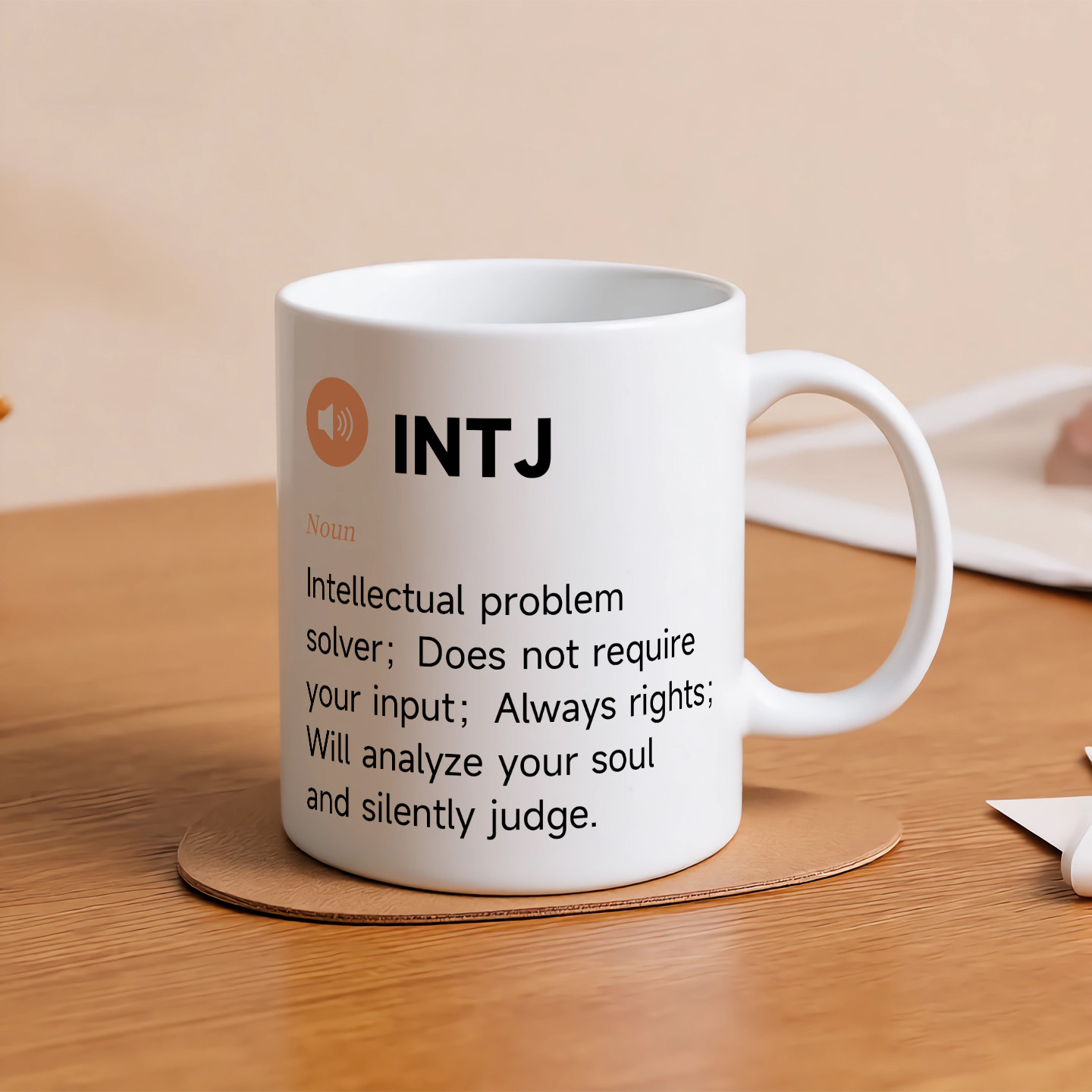 MBTI定义杯INTJ人格测试杯送礼星座英文陶瓷陶瓷马克杯杯子礼物杯