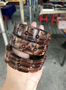 正宗海南黄花梨手排男女式带珠手串实木把玩件饰品文玩收藏品送礼