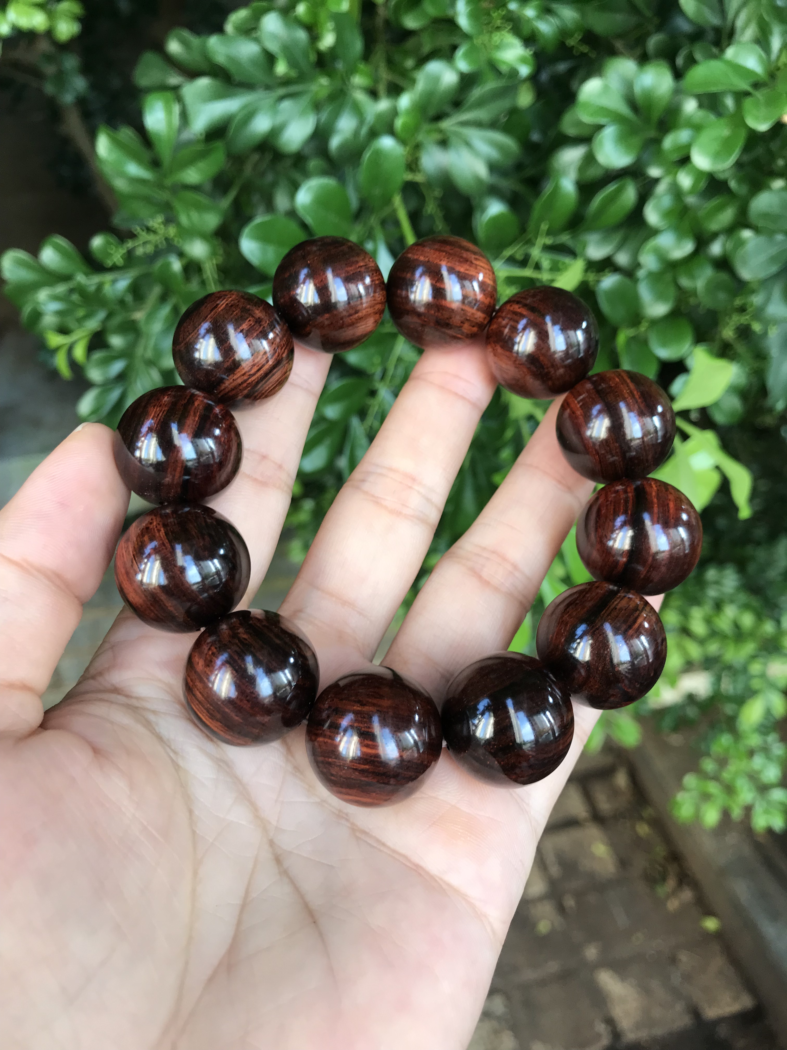 海南黄花梨紫油梨2.0单圈手串百年老料紫油梨大黑线佛珠手链文玩