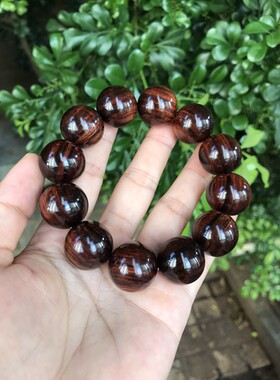 海南黄花梨紫油梨2.0单圈手串百年老料紫油梨大黑线佛珠手链文玩