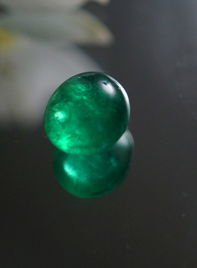 裸石/天然素面祖母绿 4.52ct 赞比亚浓绿戒面吊坠/InColor彩定制