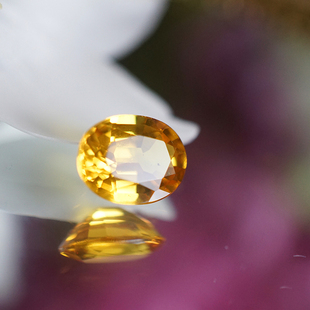裸石/天然蓝宝石 2.35ct黄色蓝宝椭圆戒面吊坠/InColor彩定制