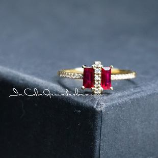 相携/红宝石 18k金配钻石 戒指  定制鉴赏/InColor彩定制