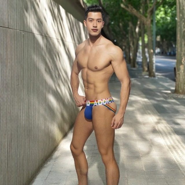 新款男士双丁内裤彩虹条纹低腰性感提臀u凸囊袋透气舒适运动,女士内衣/男士内衣/家居服,男丁字裤,淘宝优惠券,粉丝福利购,淘宝优惠卷