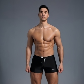 平角泳裤 男弹力速干低腰性感肌肉型男沙滩海边度假游泳衣温泉男士