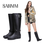 成人雨靴高筒平底水鞋 三明美热销英伦女士雨鞋 防滑时尚 89519