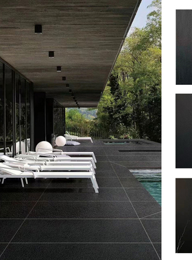 纯黑色通体砖黑木纹瓷砖砂岩板岩黑金墙砖地砖麻面黑色砖600x1200