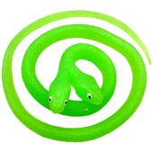 软胶蛇无异味双头仿真蛇荧光绿小蟒蛇儿童玩具假蛇眼镜蛇动物模型