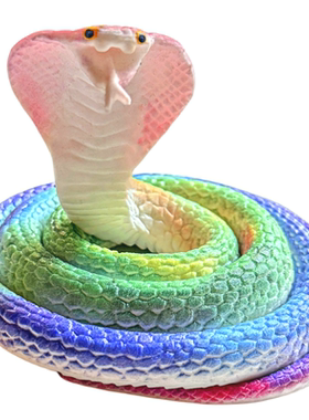 软胶蛇仿真蛇彩印蓝花蛇眼镜蛇儿童认知玩具吓人整蛊假蛇动物模型