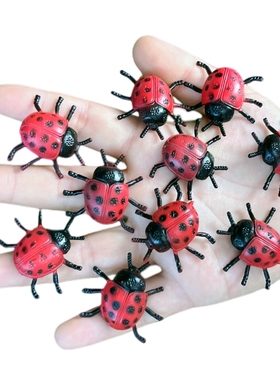 仿真瓢虫幼儿园儿童玩具假山盆景园艺花草装饰造景小昆虫动物模型