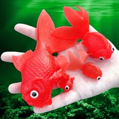 软胶仿真金鱼红色套装 饰 大小号幼儿园儿童玩具鱼缸洗澡嬉水族箱装