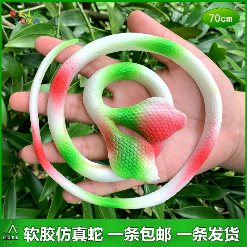 软胶仿真蛇双头两头蛇眼镜蛇幼儿园儿童玩具白色假蛇静态动物模型