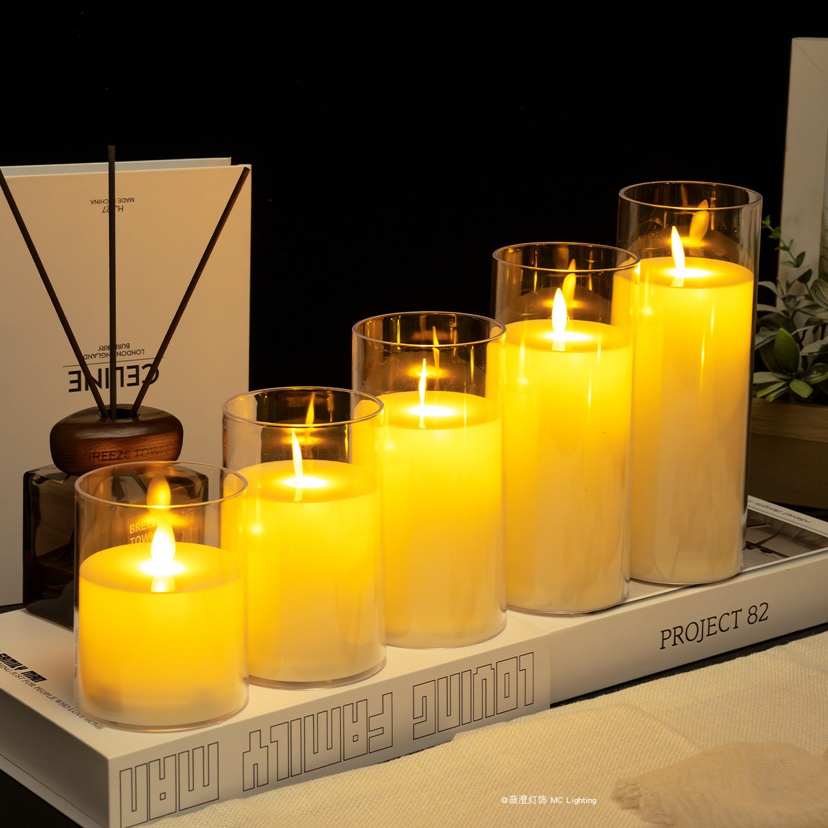 亚克力仿真氛围火焰摇摆蜡烛灯表白婚庆生日剧本杀装饰布置小夜灯