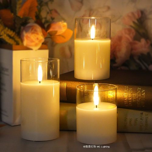 遥控电池子弹头仿真蜡烛灯创意桌面小夜灯节日卧室桌面装饰氛围灯