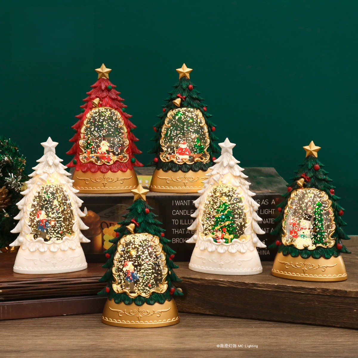 圣诞树浪漫氛围蜡烛灯