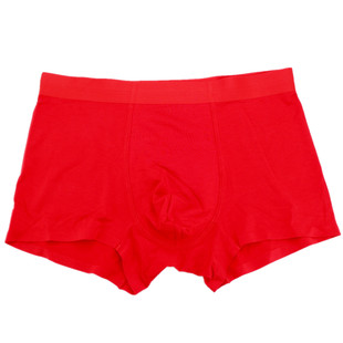 美思内衣专柜正品立体裁剪舒适大红结婚本命年中腰平角男士内裤