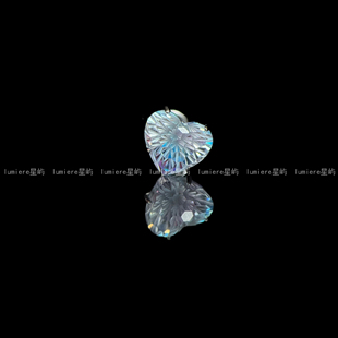 Lumiere星屿-白蓝紫爱心烟火切钛钢外螺旋耳钉谢怜