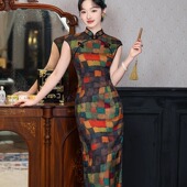 2025春夏年轻新款 显瘦格子旗袍 国风修身 老上海气质长款 旗袍新中式