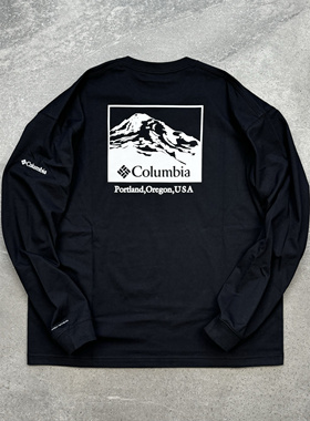 现货 Columbia × FREAKS STORE 定番哥伦比亚印花混纺长袖T恤