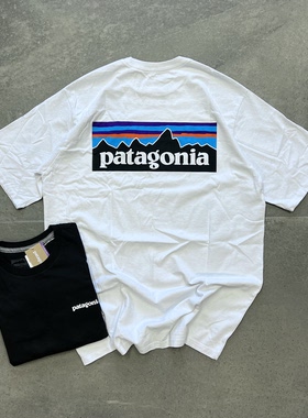 北京现货 Patagonia巴塔哥尼亚P-6混纺男女款经典山峰印花短袖T恤